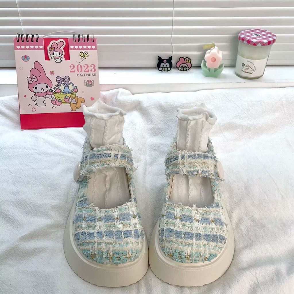 Giày Mary Jane Nhật Bản Đế Dày Tăng Chiều Cao Thời Trang Mùa Xuân 2023 Cho Nữ