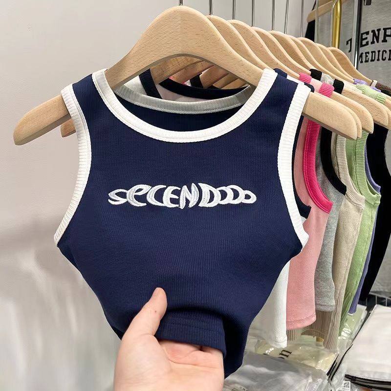 Áo Hai Dây Dáng Ngắn Màu Hồng Phong Cách Retro Mỹ Thời Trang Mùa Hè Cho Nữ