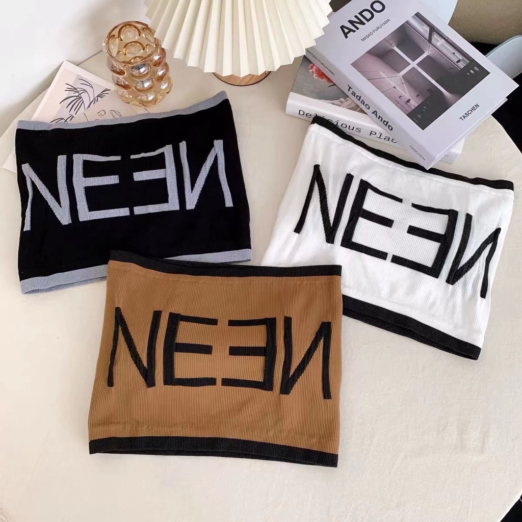 Hàng Mới Về Bán Chạy ~ Áo Ống Không Dây In Chữ Phong Cách Bán Chạy Cho Nữ