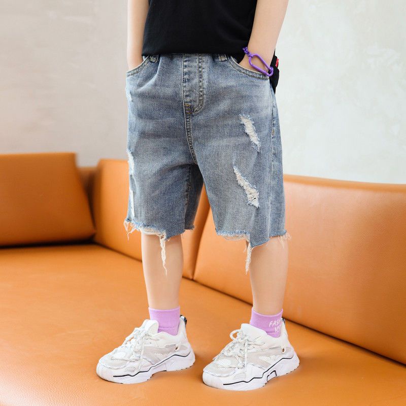 Quần Short Jean Rách Phong Cách Thời Trang Mùa Hè Mới 2023 Cho Bé Trai