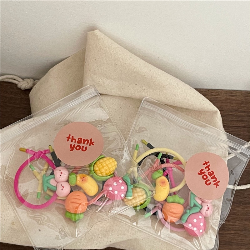 Bộ 5 Dây Cột Tóc Hình Trái Cây Dễ Thương Cho Bé Gái