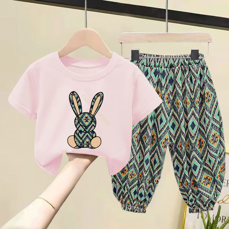 Set Áo Thun Cotton Ngắn Tay Và Quần Dài Thời Trang 2023 Cho Bé
