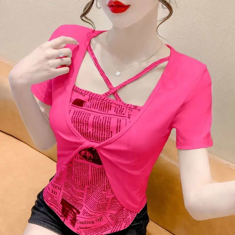 Áo Thun Tay Ngắn In Họa Tiết Gia Vị Thời Trang 2023 Xia Chunyu