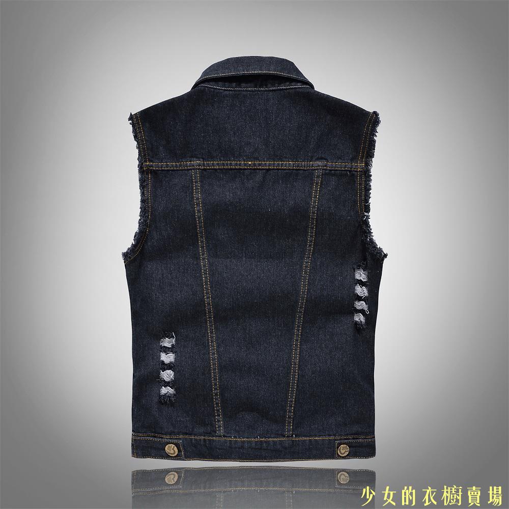 Áo Khoác denim Đen Sát Nách Dáng Ôm Kiểu Hàn Quốc Thời Trang Cho Nam