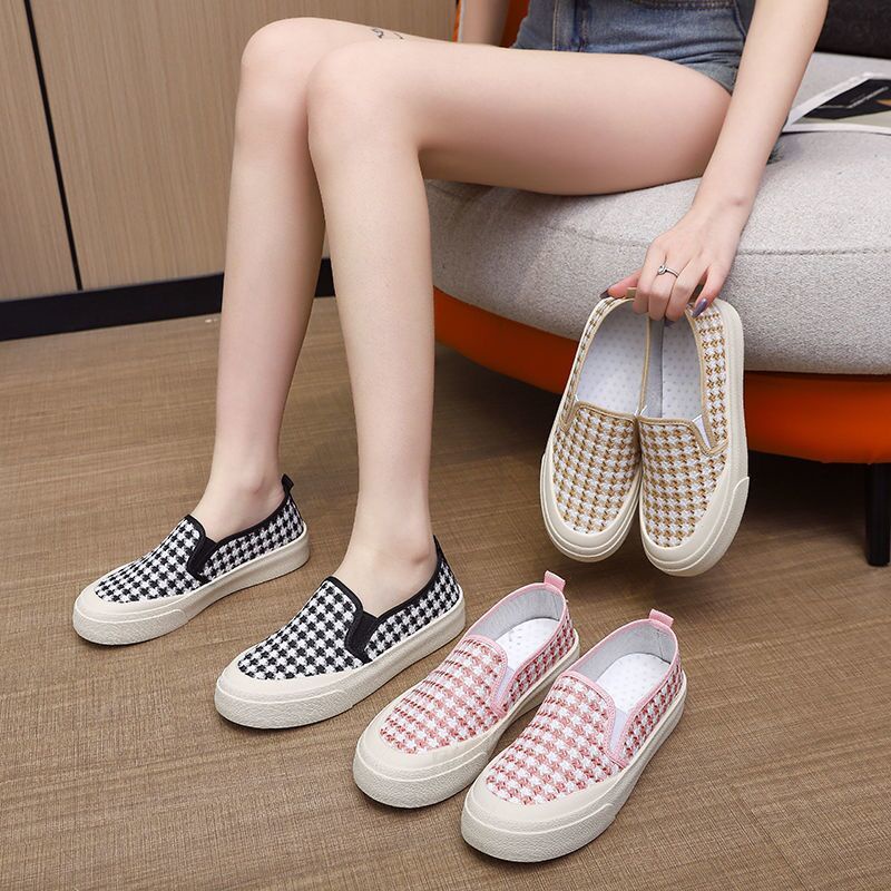 Giày Lười Vải Canvas Thoải Mái Thời Trang Phong Cách Hàn Quốc Cho Nữ