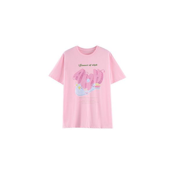 Áo Thun 100% Cotton Tay Ngắn Dáng Rộng Phong Cách Hàn Quốc Thời Trang Mùa Hè Cho Nữ