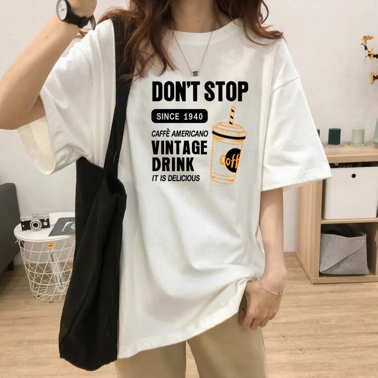 Áo Thun 100% Cotton Tay Ngắn Dáng Rộng Thiết Kế Mới Thời Trang Theo Phong Cách Hàn Quốc Cho Nữ