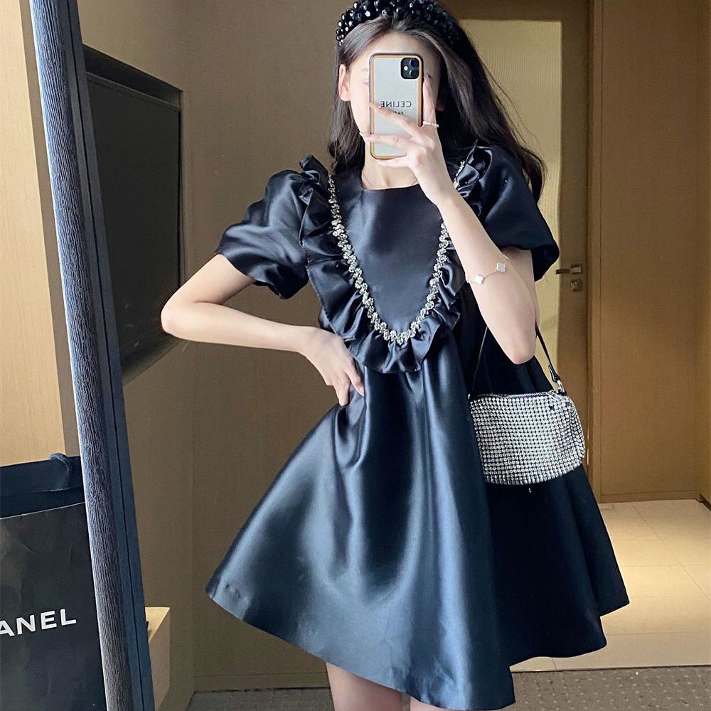 Đầm Nữ Tay Phồng Nhấn Eo Cao Phong Cách Phương Tây Thời Trang Xuân Hè Mới