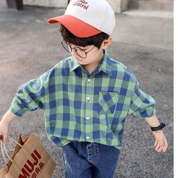 Hàng Mới Về Áo Sơ Mi Tay Dài Họa Tiết Kẻ Sọc Thời Trang 2023 Dành Cho Bé Trai