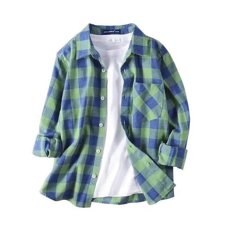 Hàng Mới Về Áo Sơ Mi Tay Dài Họa Tiết Kẻ Sọc Thời Trang 2023 Dành Cho Bé Trai