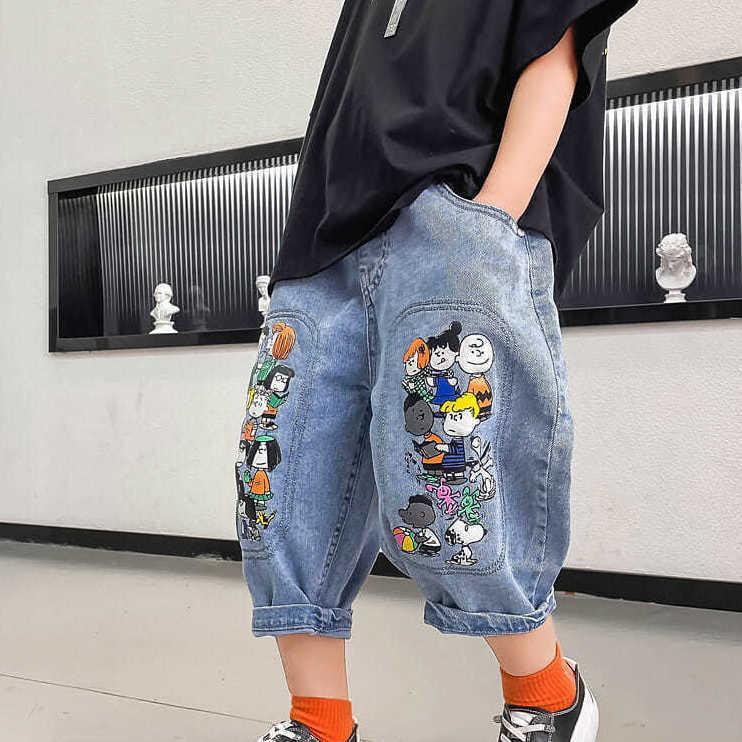 Quần Short Denim Mỏng In Họa Tiết Phong Cách Mới 2023 Cho Bé Trai