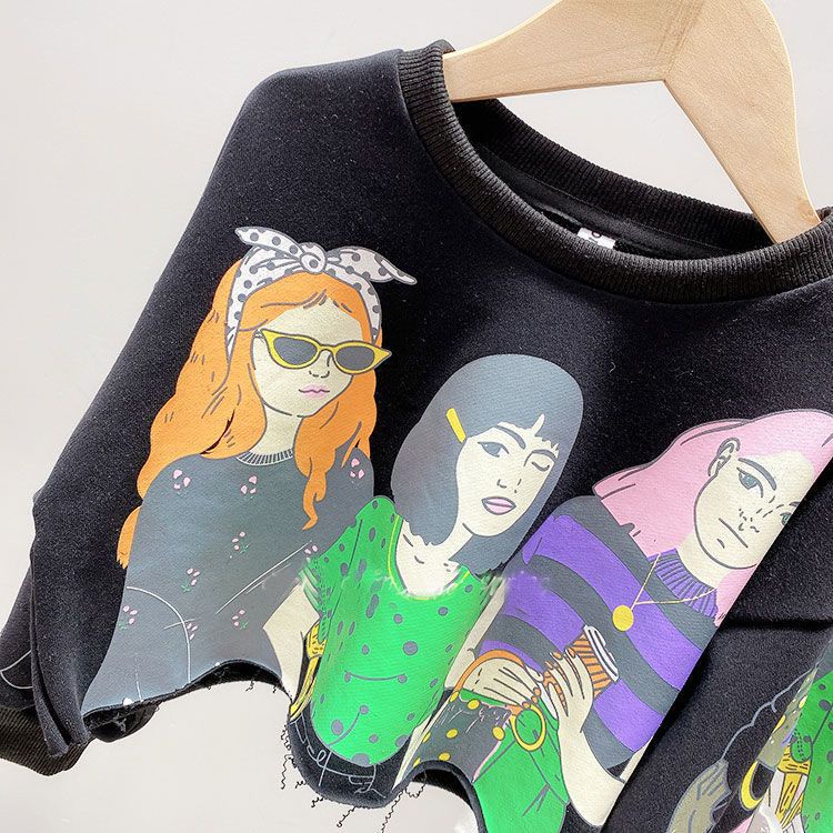 Hàng Mới Về Áo Sweatshirt Dáng Rộng Tay Dài Phong Cách Thời Trang Mới 2023 Cho Bé Gái