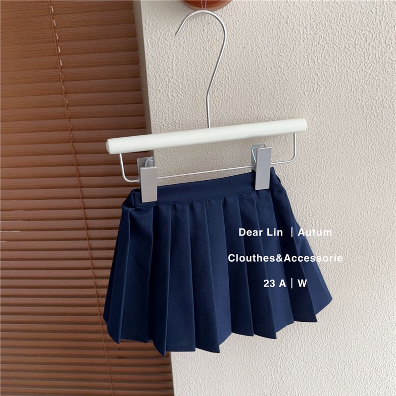 Set Áo Và Chân Váy Xếp Ly Phong Cách Preppy Hàn Quốc Mới 2023 Cho Bé Gái