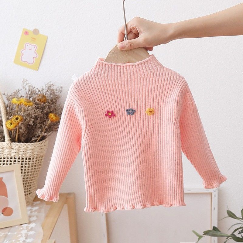 Áo Sweater Cổ Lọ Thời Trang Thu Đông Cho Bé Gái