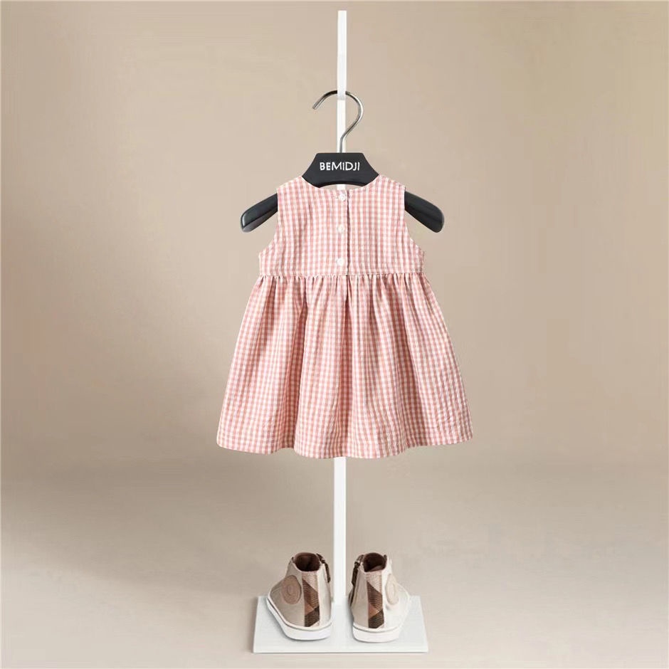 Đầm Không Tay Cổ Tròn Phong Cách Phương Tây Thời Trang Mùa Hè Mới 2023 Dành Cho Bé Gái
