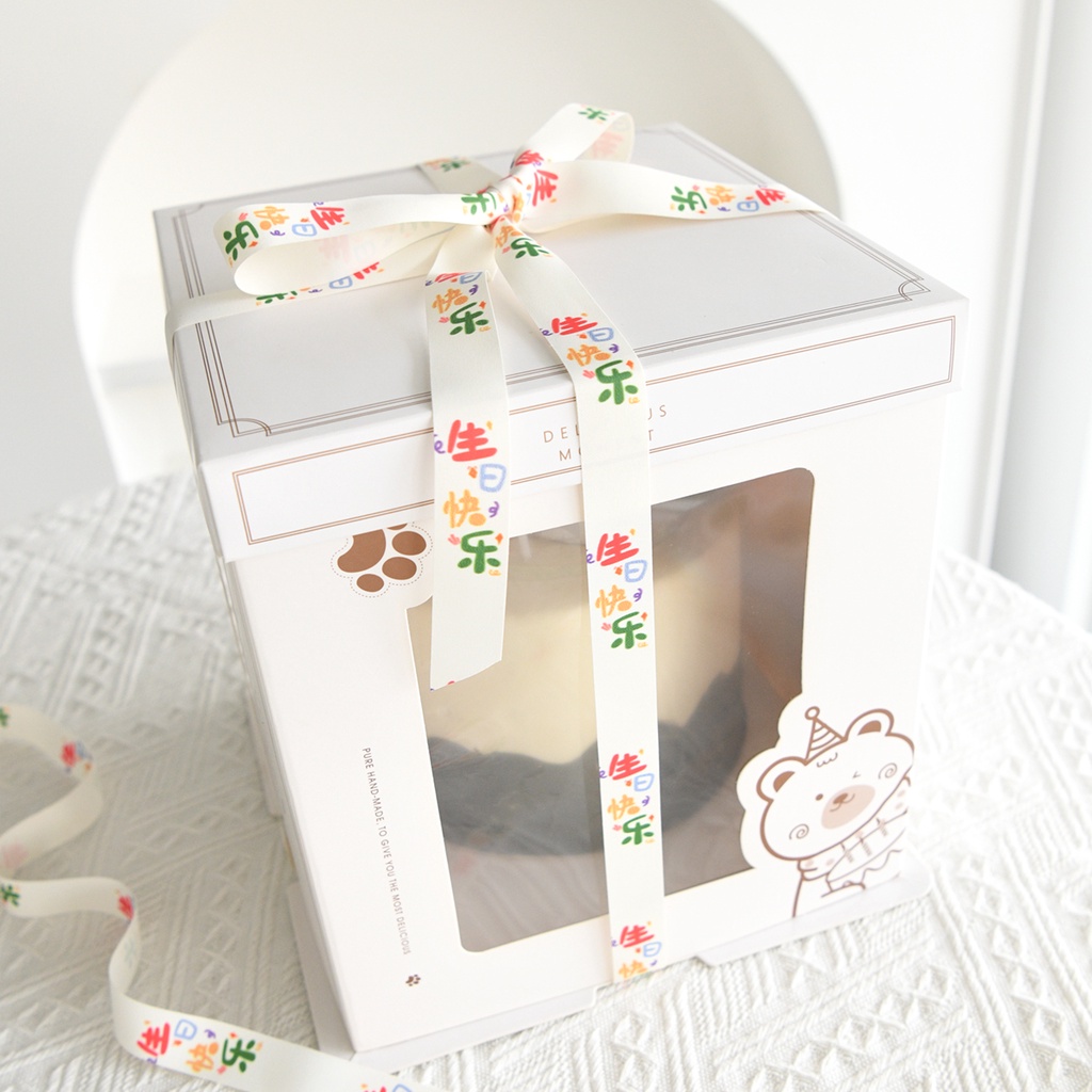 Cuộn Dây Ruy Băng Họa Tiết Hoạt Hình Trang Trí Bánh Kem Cho Bé