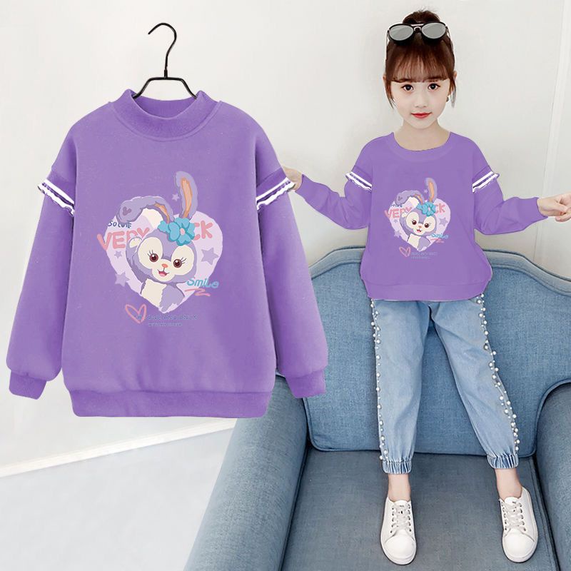 ~ áo len bé gái 2023 phong cách mới vừa lớn thời trang trẻ em dễ thương dài tay áo