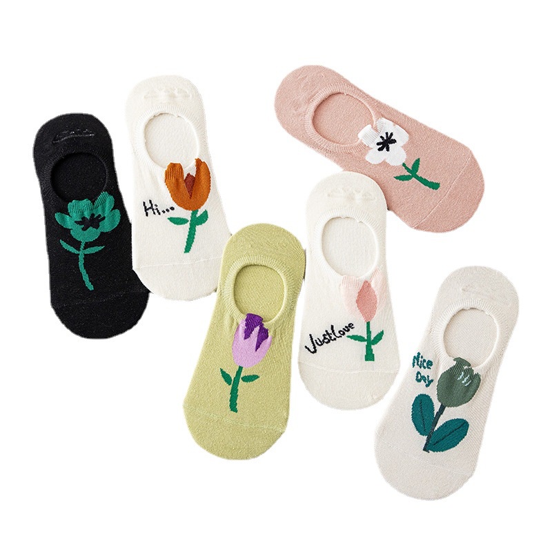 Vớ ngắn vô hình WAFNHA D800 phối silicon chống trượt phong cách Hàn Quốc cho nữ