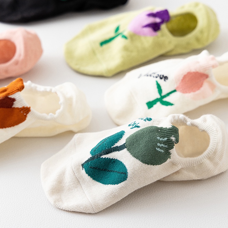 Vớ ngắn vô hình WAFNHA D800 phối silicon chống trượt phong cách Hàn Quốc cho nữ