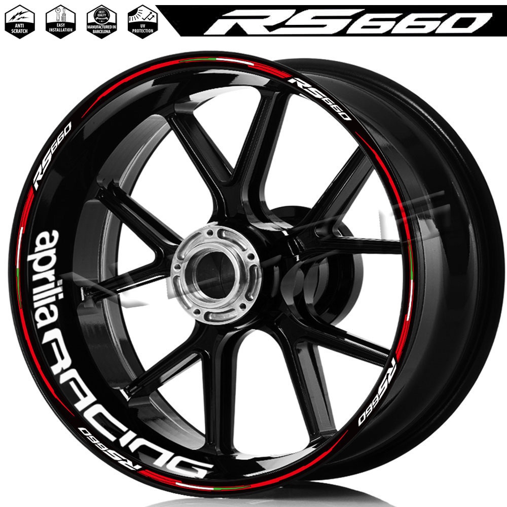 Cho Aprilia RS 660 rs660 Xe Máy Bánh Xe Miếng Dán Hub Vành Phản Quang Sọc Decal Accessorise Chống Th