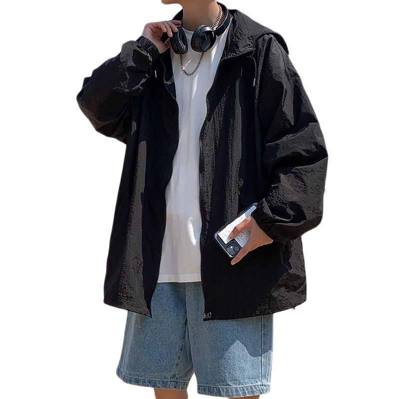 Giao Hàng Trong Vòng 24 Giờ#Ultra Áo Khoác Chống Nắng Siêu Nhẹ Thoáng Khí Dáng Rộng Màu Trơn Phong Cách Hồng Kông Thời Trang Mùa Hè Cho Nam