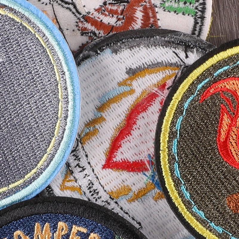 Miếng Vá Ủi Quần Áo Hình Tròn Thêu Họa Tiết Động Vật Hoạt Hình Dễ Thương DIY