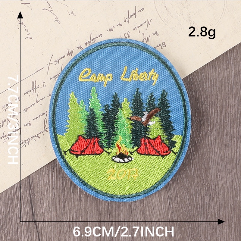 Miếng Vá Ủi Quần Áo Hình Tròn Thêu Họa Tiết Động Vật Hoạt Hình Dễ Thương DIY
