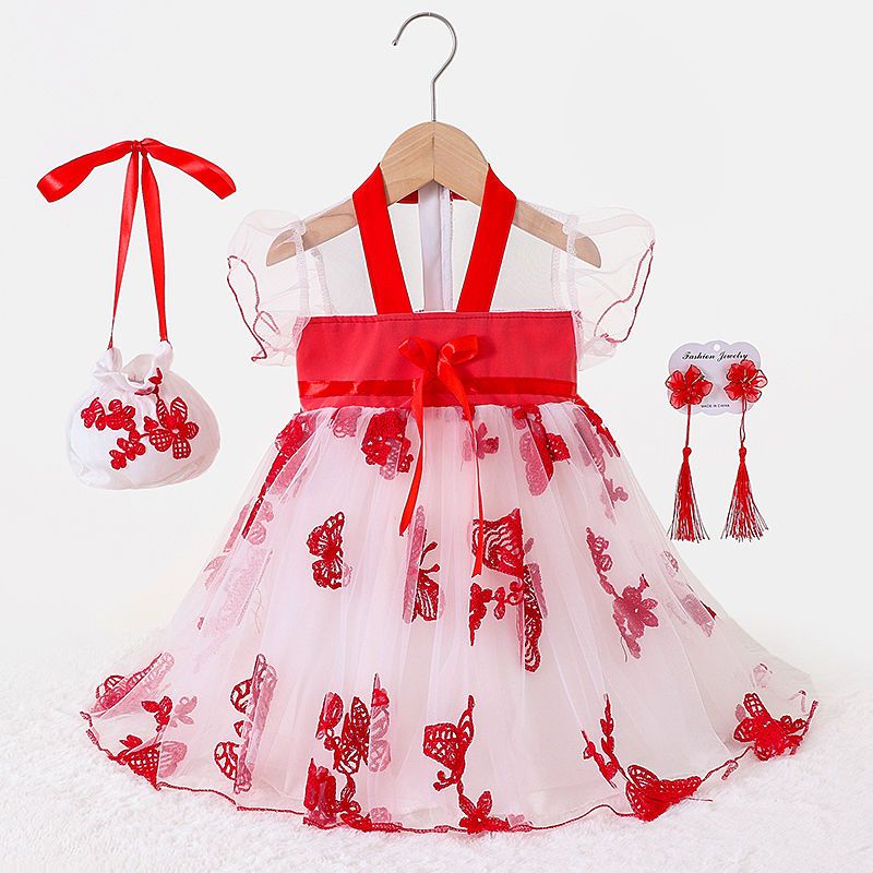 Đầm Công Chúa Pettiskirt Thời Trang Phong Cách Trung Hoa Cho Bé Gái