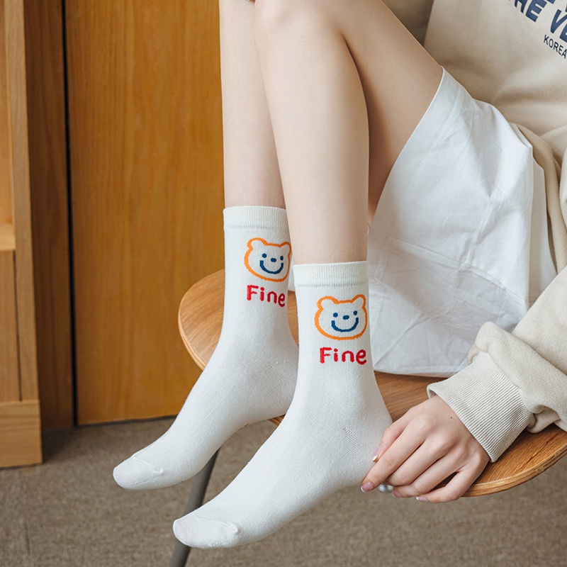 Kafu D492 Nữ Vớ Gấu Trắng Hoạt Hình