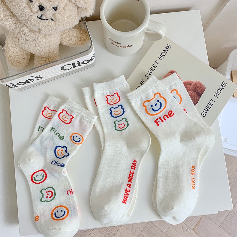 Kafu D492 Nữ Vớ Gấu Trắng Hoạt Hình