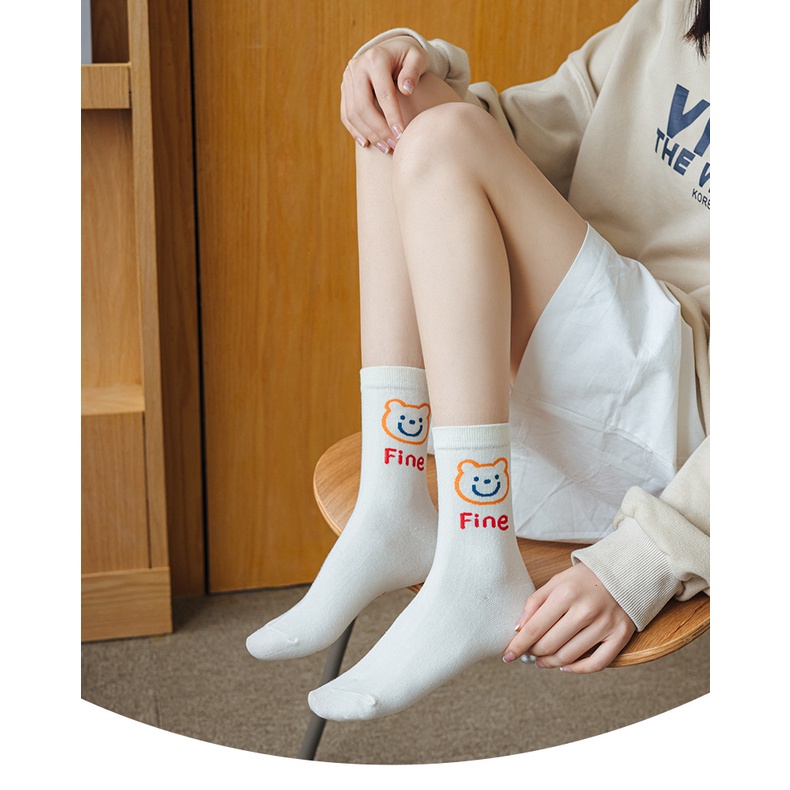 Kafu D492 Nữ Vớ Gấu Trắng Hoạt Hình