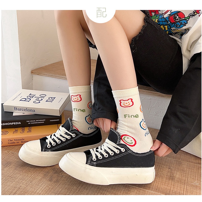 Kafu D492 Nữ Vớ Gấu Trắng Hoạt Hình