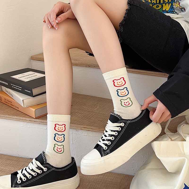 Kafu D492 Nữ Vớ Gấu Trắng Hoạt Hình