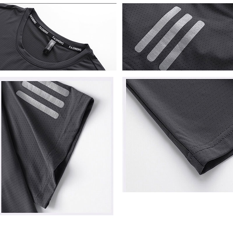 Áo Thun Thể Thao Tay Ngắn Dáng Suông Chất Liệu Thoáng Khí Mau Khô Năng Động Thời Trang Hè Cho Nam