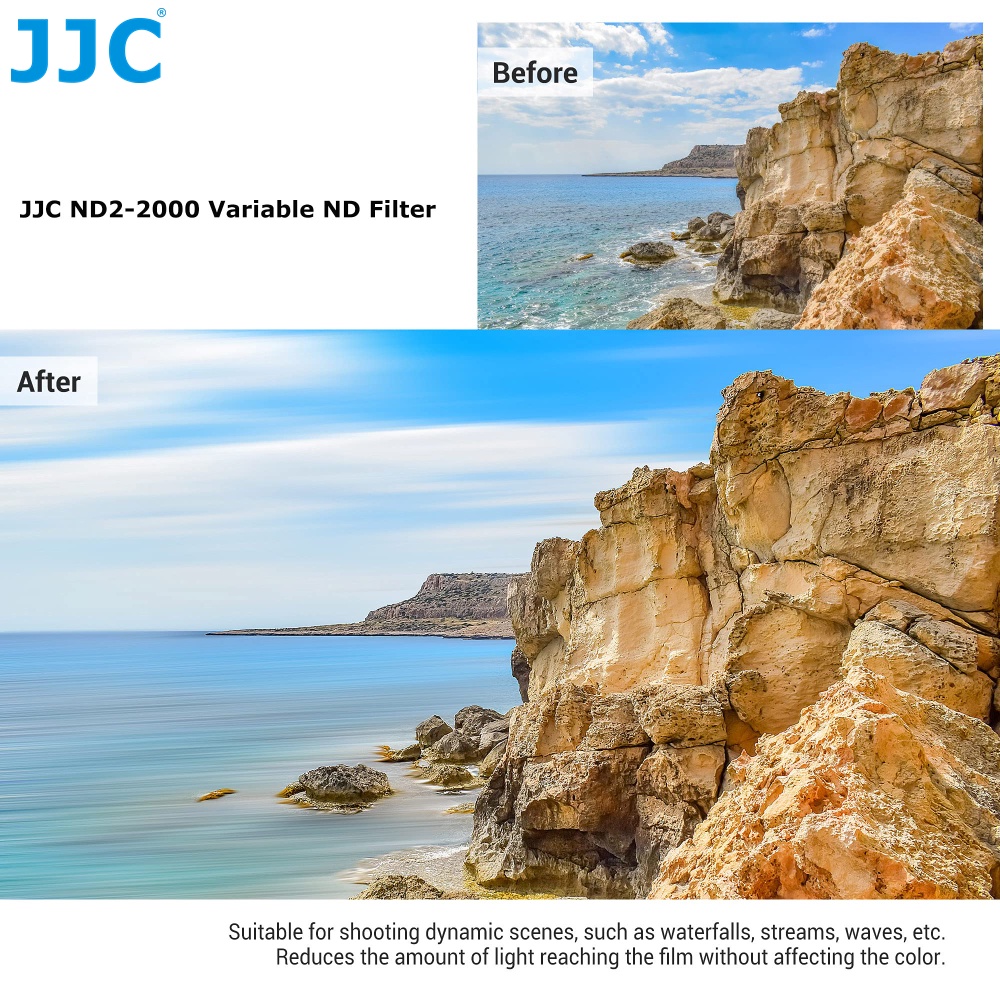 JJC ND2-ND2000 Kính lọc ND Filter ống kính máy ảnh mật độ trung tính 11 điểm cho cảnh quay thác nước sóng động