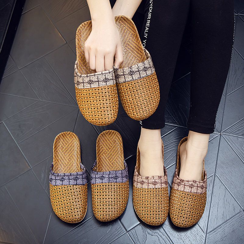 Dép Cói Đế Bằng Gọn Nhẹ Thoáng Khí Thời Trang Mùa Hè Cho Nam Và Nữ