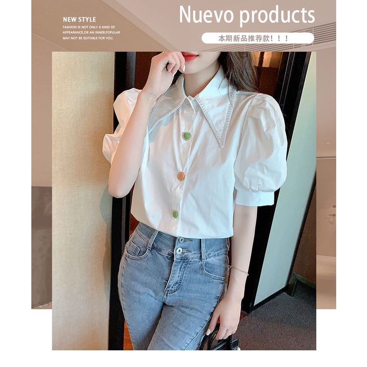 Áo Sơ Mi Tay Phồng Thời Trang Mùa Hè Hàn Quốc 2023 Thiết Kế Mới Cho Nữ