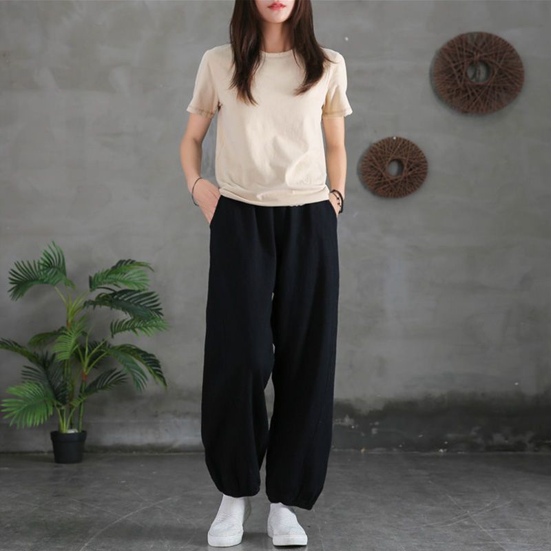 Quần Dài 100% Cotton Màu Sắc Thời Trang Cho Nữ