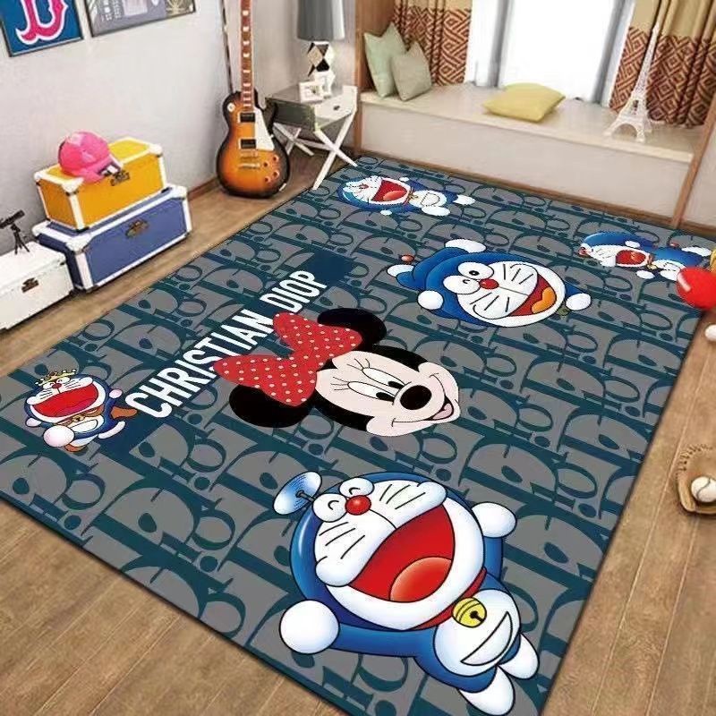 Thảm Trải Sàn Phòng Khách / Ngủ Hình Doraemon Dễ Thương Cho Bé Mẫu Giáo