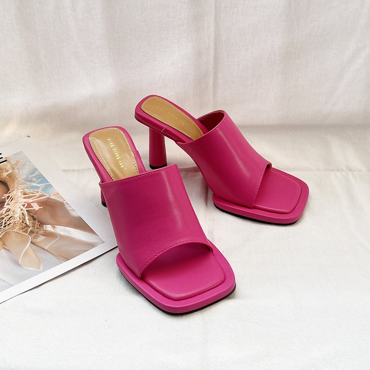 Giày Sandal Cao Gót Mũi Vuông Thời Trang Dành Cho Nữ