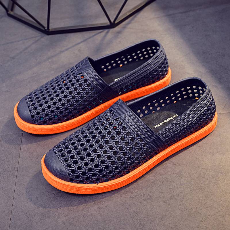 Giày Sandal Cao Su Đục Lỗ Phối Da Phong Cách Việt Nam Hàn Quốc 2021