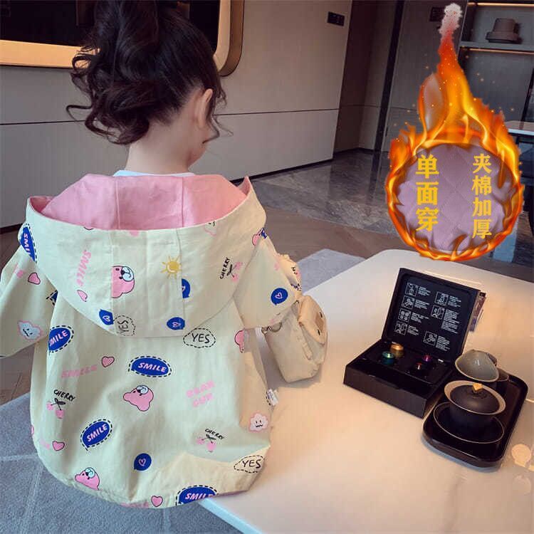 Hàng Có Sẵn ~  Áo Khoác Hai Mặt Có Mũ Trùm Đầu Phong Cách Mới 2023 Dành Cho Bé Gái