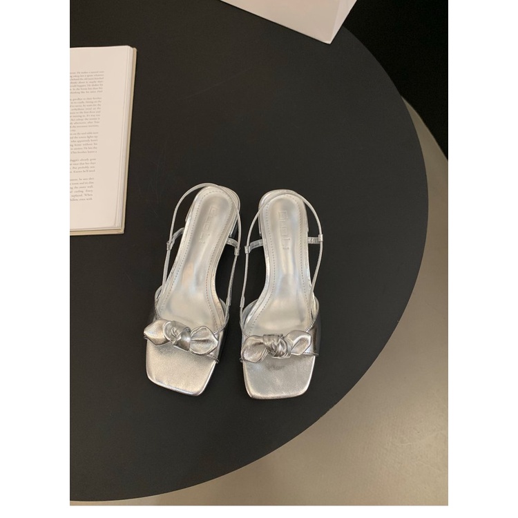 Giày Sandal Đế Thấp Mũi Vuông Phong Cách Hàn Quốc Cho Nữ