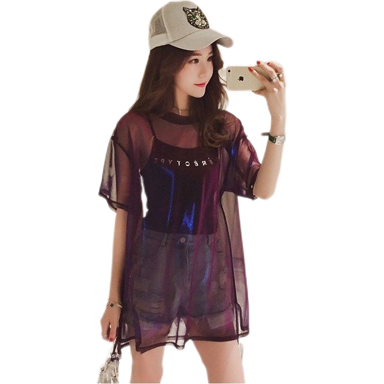 Áo Thun Tay Ngắn Dáng Rộng Chất Liệu Lụa Cao Cấp Thời Trang Mùa Hè Dành Cho Nữ