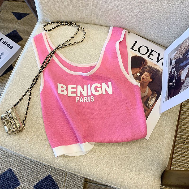 Áo Thể Thao Ngắn In Chữ Màu Hồng Ngọt Ngào Hợp Thời Trang Mùa Hè Cho Nữ / Búp Bê Barbie Core