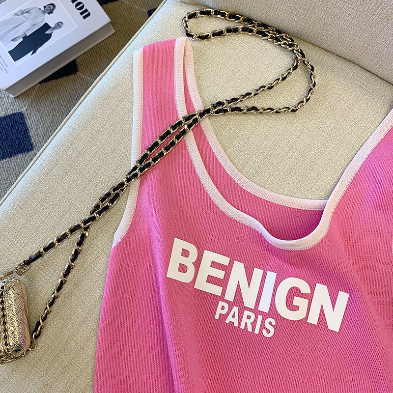 Áo Thể Thao Ngắn In Chữ Màu Hồng Ngọt Ngào Hợp Thời Trang Mùa Hè Cho Nữ / Búp Bê Barbie Core