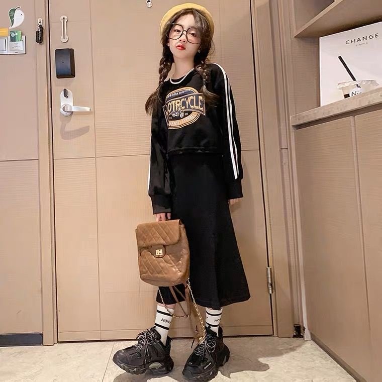 Set Áo Váy Xuân Thu 2023 Phong Cách Mới Cho Bé Gái