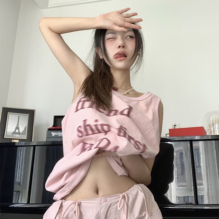 Áo Thun Thể Thao Sát Nách Dáng Rộng Phong Cách Âu Mỹ Thời Trang Mùa Hè Cho Nữ