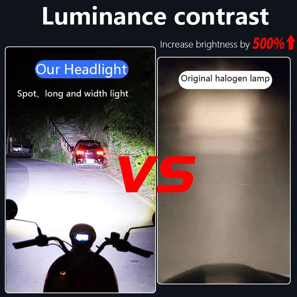 1 Đèn Pha Tích Hợp Quạt Làm Mát H4 HS1 T19 PX15D BA20D H6 HB2 20W 12V-80V Ánh Sáng Trắng / Vàng Cho Xe Mô Tô