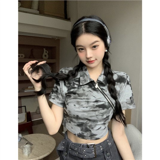 Áo Thun Polo Ngắn Tay Ôm Dáng Xinh Xắn Theo Phong Cách Hàn Quốc Dành Cho Nữ